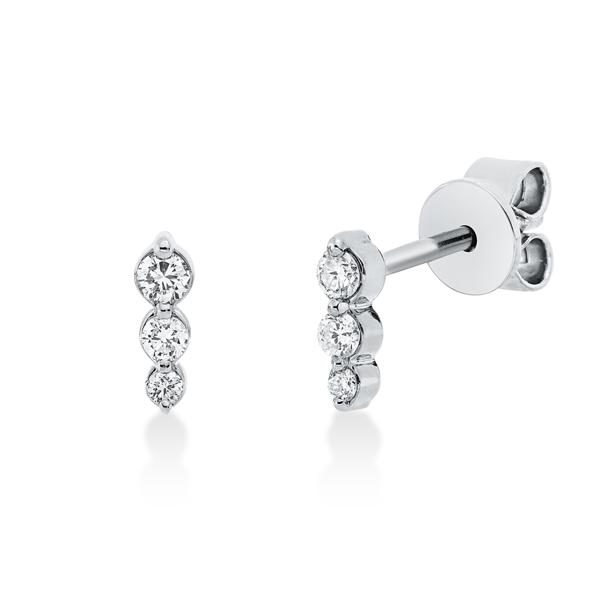 2V017W Ohrstecker Weißgold 18kt 0,13 Diamantschmuck mit 6 Diamanten - 2V017 – Bild 1