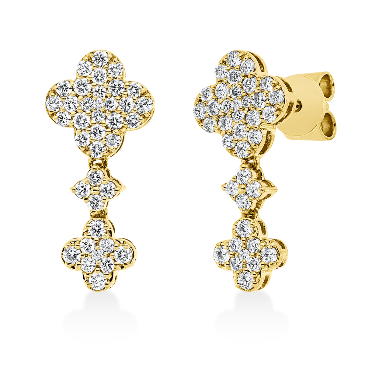 2V020G Ohrstecker Gelbgold 18kt 0,53 Diamantschmuck mit 76 Diamanten - 2V020 – Bild 1