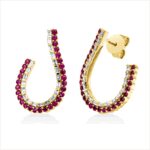 Ohrstecker Gelbgold 18kt 0,40 Diamantschmuck Farbstein 0,81 ct - 2V021