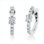 Creolen Weißgold 18kt 0,20 Diamantschmuck mit 22 Diamanten - 2V028