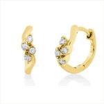 Creolen Gelbgold 18kt 0,10 Diamantschmuck mit 8 Diamanten - 2V029