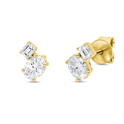 Ohrstecker Gelbgold 18kt 0,66 Diamantschmuck mit 4 Diamanten - 2V033