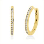 Creolen Gelbgold 18kt 0,12 Diamantschmuck mit 32 Diamanten - 2V035