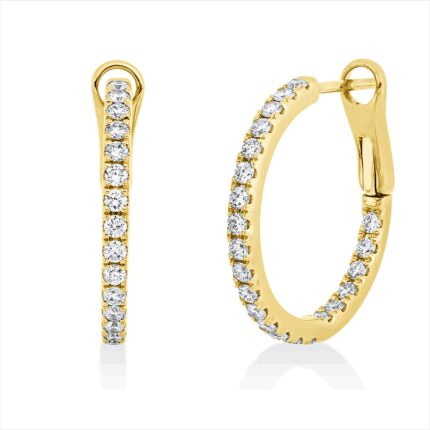 Creolen Gelbgold 18kt 0,70 Diamantschmuck mit 44 Diamanten - 2V057