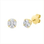 Ohrstecker Gelbgold 18kt 0,43 Diamantschmuck mit 10 Diamanten - 2V121