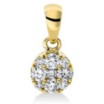 Anhänger Gelbgold 18kt 0,18 Diamantschmuck mit 9 Diamanten - 3C234