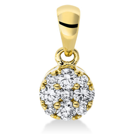 Anhänger Gelbgold 18kt 0,18 Diamantschmuck mit 9 Diamanten - 3C234