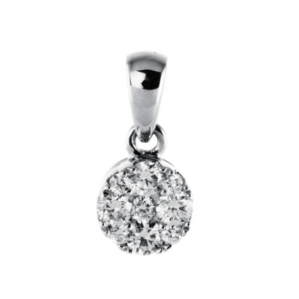 Anhänger Weißgold 18kt 0,18 Diamantschmuck mit 9 Diamanten - 3C234