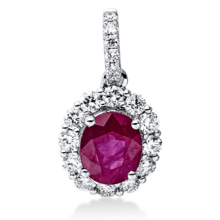 Anhänger 4er-Krappe Weißgold 18kt 0,31 Diamantschmuck Farbstein 0,92 ct - 3F642