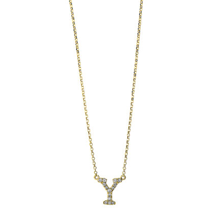 Collier Gelbgold 18kt 0,08 Diamantschmuck mit 14 Diamanten - 4H343