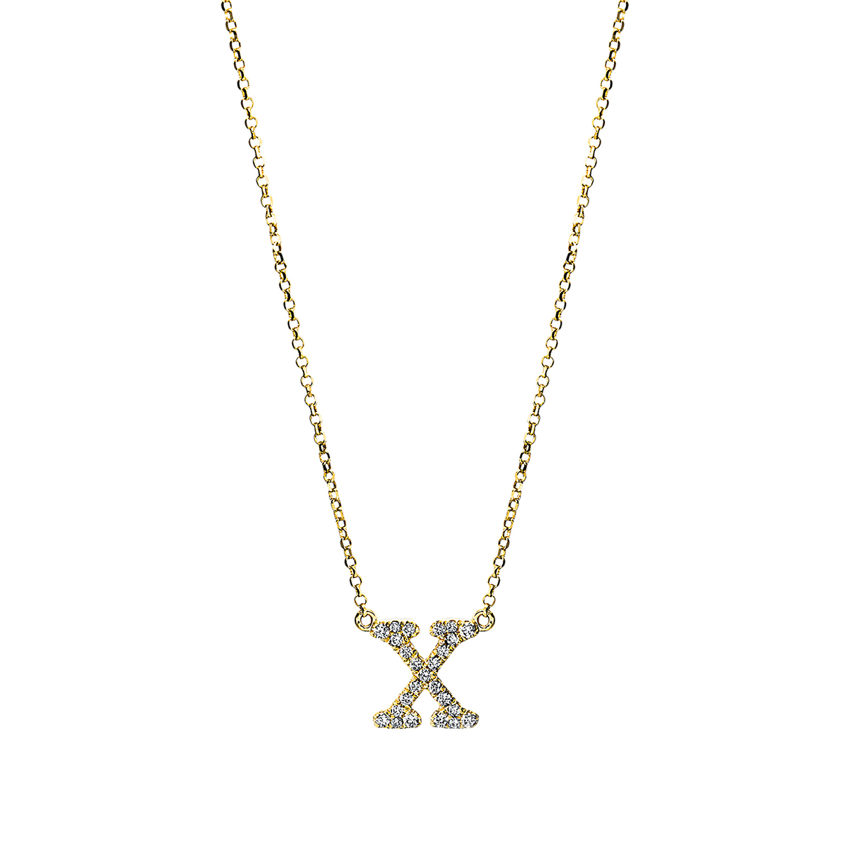 4H344G Collier Gelbgold 18kt 0,10 Diamantschmuck mit 25 Diamanten - 4H344 – Bild 1