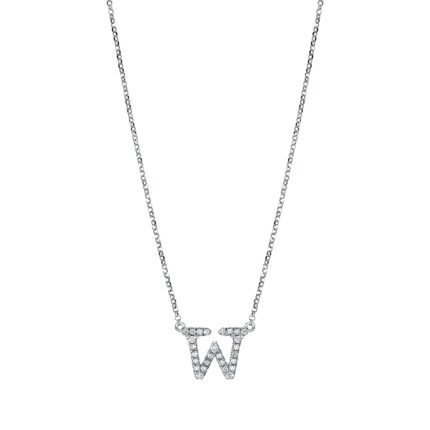 Collier Weißgold 18kt 0,11 Diamantschmuck mit 27 Diamanten - 4H345