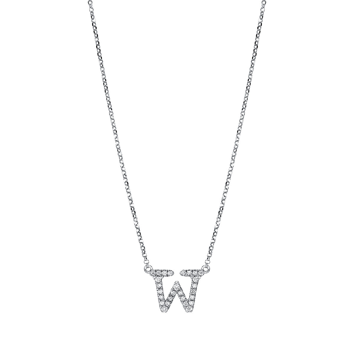 4H345W Collier Weißgold 18kt 0,11 Diamantschmuck mit 27 Diamanten - 4H345 – Bild 1