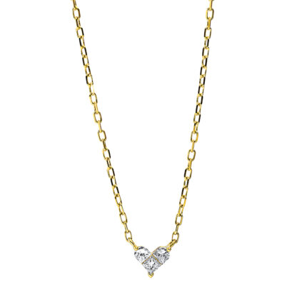 Collier Gelbgold 18kt 0,14 Diamantschmuck mit 3 Diamanten - 4I288
