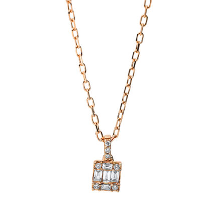 Collier Rosegold 18kt 0,10 Diamantschmuck mit 12 Diamanten - 4I714