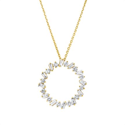 Collier Gelbgold 18kt 0,76 Diamantschmuck mit 24 Diamanten - 4M690