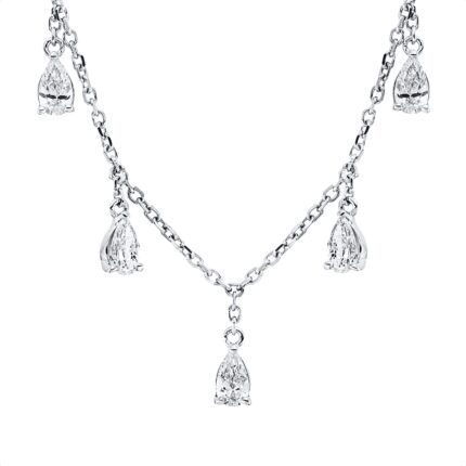 Collier Weißgold 18kt 0,64 Diamantschmuck mit 7 Diamanten - 4N647