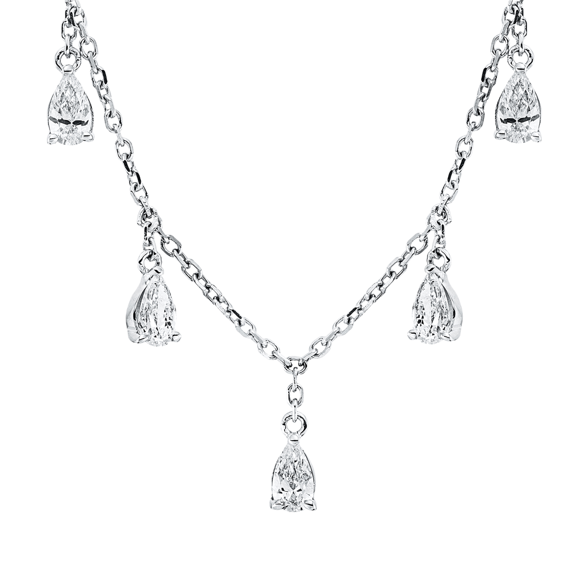 4N647W Collier Weißgold 18kt 0,64 Diamantschmuck mit 7 Diamanten - 4N647 – Bild 1