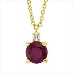 Collier Gelbgold 18kt 0,02 Diamantschmuck Farbstein 0,51 ct - 4N735