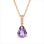 Collier 3er-Krappe Rosegold 18kt 0,03 Diamantschmuck Farbstein 0,94 ct - 4N848