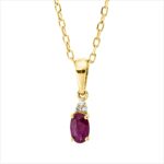 Collier 4er-Krappe Gelbgold 18kt 0,01 Diamantschmuck Farbstein 0,31 ct - 4O220