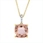 Collier Rosegold 18kt 0,04 Diamantschmuck Farbstein 3,88 ct - 4O250