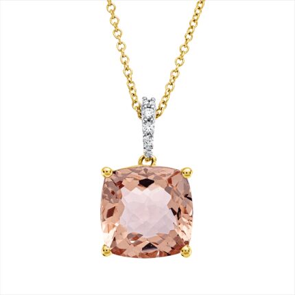 Collier Rosegold 18kt 0,04 Diamantschmuck Farbstein 3,88 ct - 4O250