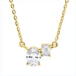 Collier Gelbgold 18kt 0,41 Diamantschmuck mit 2 Diamanten - 4O382