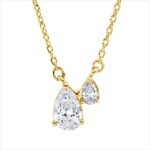 Collier Gelbgold 18kt 0,37 Diamantschmuck mit 2 Diamanten - 4O385