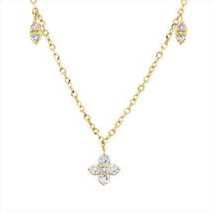 Collier Gelbgold 18kt 0,28 Diamantschmuck mit 23 Diamanten - 4O392