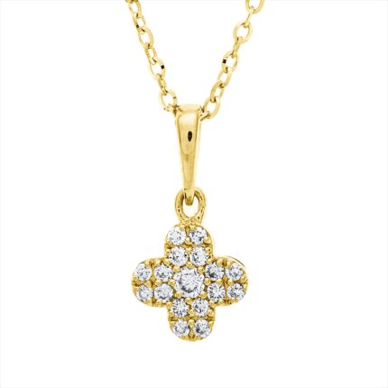 Collier Gelbgold 18kt 0,09 Diamantschmuck mit 17 Diamanten - 4O400