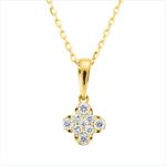 Collier Gelbgold 18kt 0,07 Diamantschmuck mit 9 Diamanten - 4O401