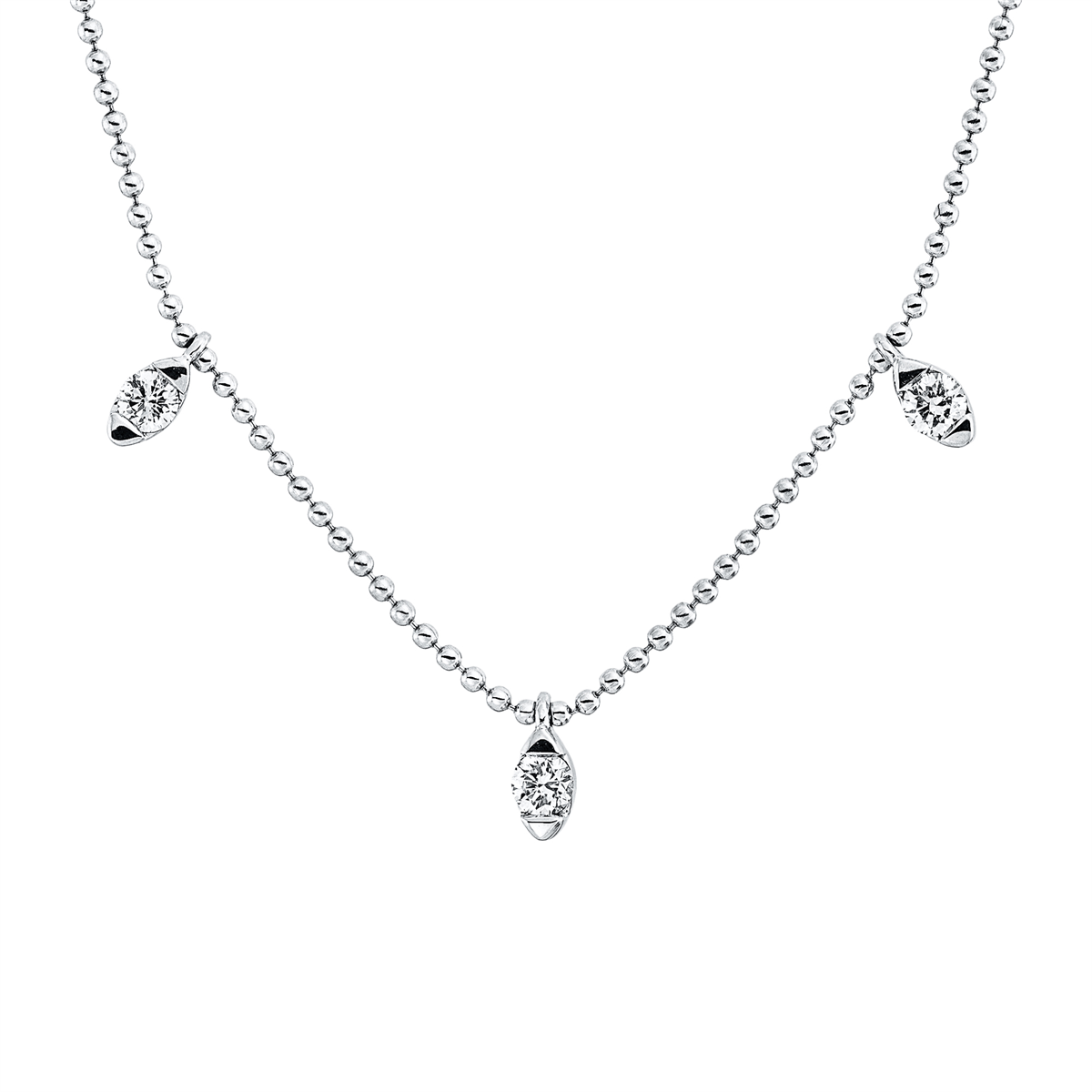 4O423W Collier Weißgold 18kt 0,29 Diamantschmuck mit 5 Diamanten - 4O423 – Bild 1