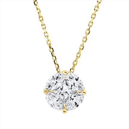 Collier Gelbgold 18kt 0,94 Diamantschmuck mit 5 Diamanten - 4O477