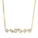 Collier Gelbgold 18kt 0,48 Diamantschmuck mit 6 Diamanten - 4O482