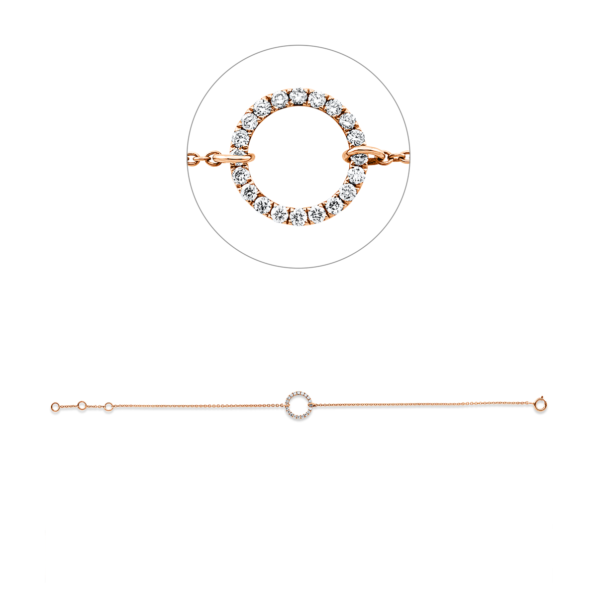 5A495R Armband Rosegold 18kt 0,21 Diamantschmuck mit 20 Diamanten - 5A495 – Bild 1