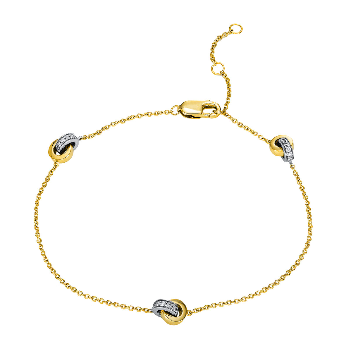 5B907GW Armband Gelbgold / Weißgold 18kt 0,16 Diamantschmuck mit 33 Diamanten - 5B907 – Bild 1