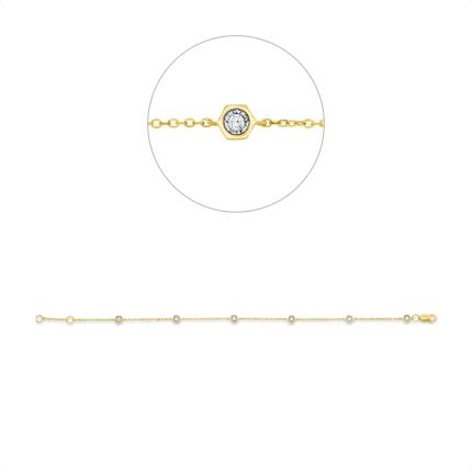 Armband Gelbgold 18kt 0,13 Diamantschmuck mit 6 Diamanten - 5F727