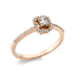 Mehrfachsteinbesatz Rosegold 18kt 0,13 Diamantringe mit 48 Diamanten - 1AD12