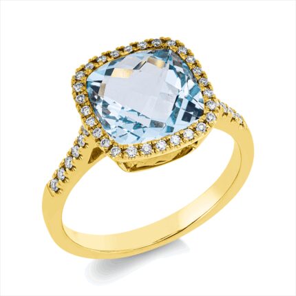 Farbstein Gelbgold 18kt 0,22 Diamantringe Farbstein 4,5 ct - 1CE10