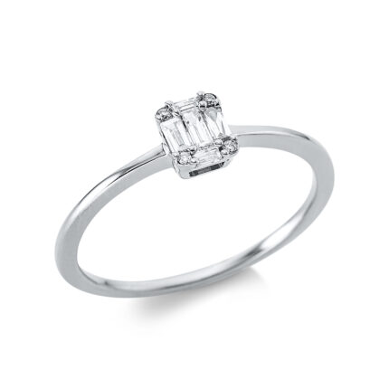 Baguette Weißgold 18kt 0,16 Diamantringe mit 9 Diamanten - 1CP15