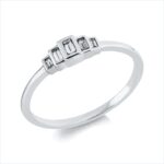Baguette Zarge Weißgold 18kt 0,08 Diamantringe mit 5 Diamanten - 1CR19