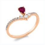 Farbstein Rosegold 18kt 0,26 Diamantringe Farbstein 0,38 ct - 1CY82
