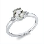 Farbstein 4er-Krappe Weißgold 18kt 0,03 Diamantringe Farbstein 1,13 ct - 1DI18