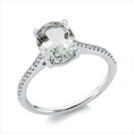 Farbstein 4er-Krappe Weißgold 18kt 0,09 Diamantringe Farbstein 1,66 ct - 1DI28