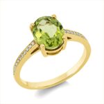 Farbstein 4er-Krappe Gelbgold 18kt 0,08 Diamantringe Farbstein 2,16 ct - 1DI72