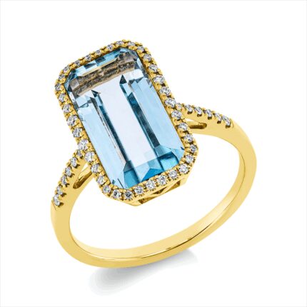 Farbstein Gelbgold 18kt 0,20 Diamantringe Farbstein 6 ct - 1FO29