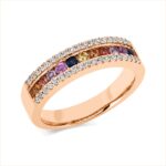 Farbstein Rosegold 18kt 0,23 Diamantringe Farbstein 0,6 ct - 1FP30