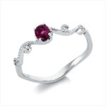 Farbstein 4er-Krappe Weißgold 18kt 0,02 Diamantringe Farbstein 0,3 ct - 1GK02