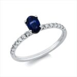 Farbstein 4er-Krappe Weißgold 18kt 0,18 Diamantringe Farbstein 0,5 ct - 1GL61